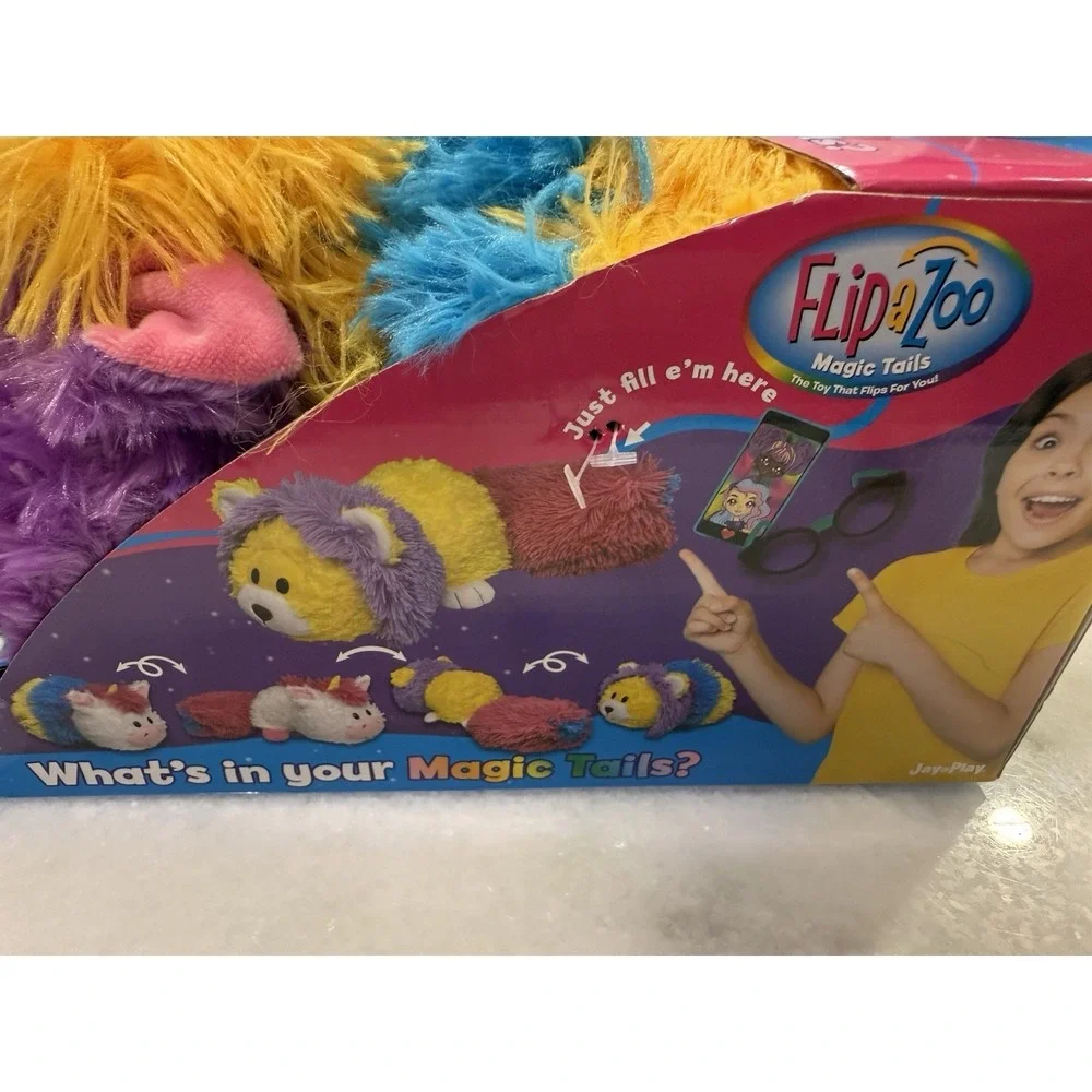 New‎ FlipaZoo Magic Tails 2-in-1 Animal Plush Flippable Purple Unicorn To Dragon